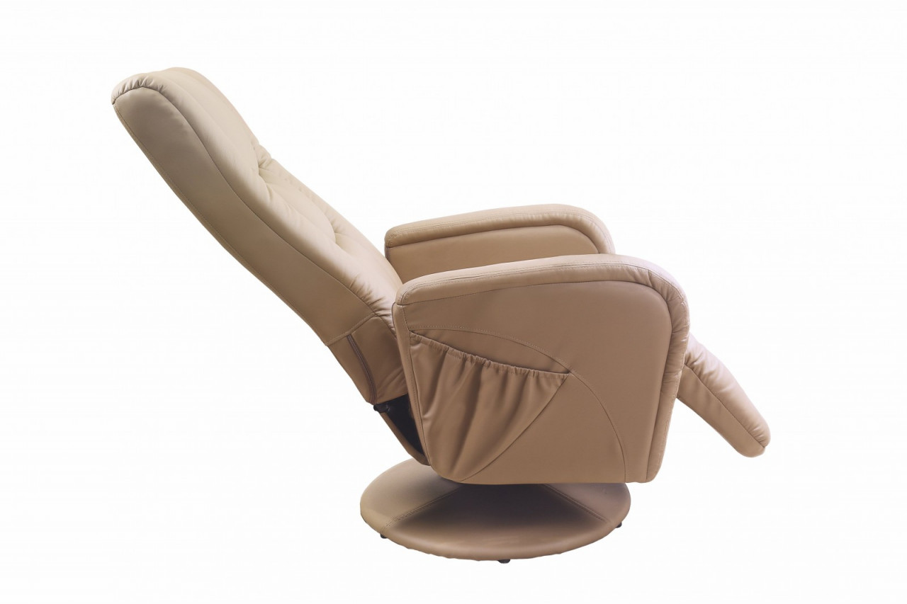 Poze Fotoliu recliner tapitat Pulsar bej - H 85-106 cm