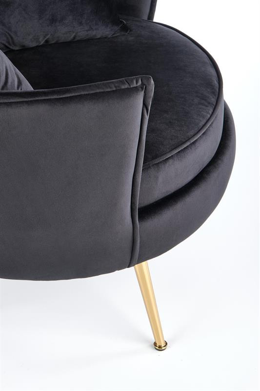 Poze Fotoliu tapitat Almond negru – H87 cm