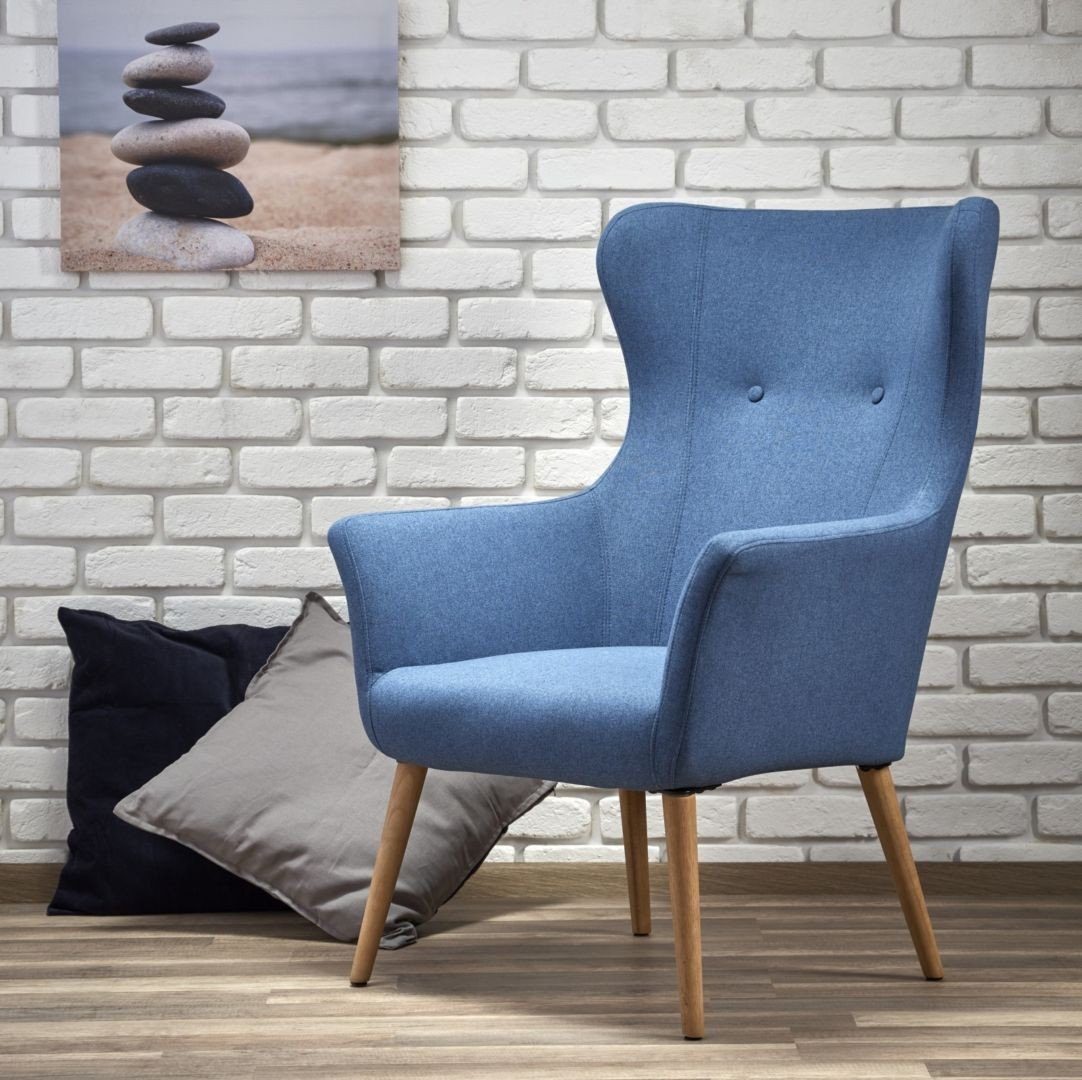 Poze Fotoliu tapitat Cotto albastru - H 99 cm