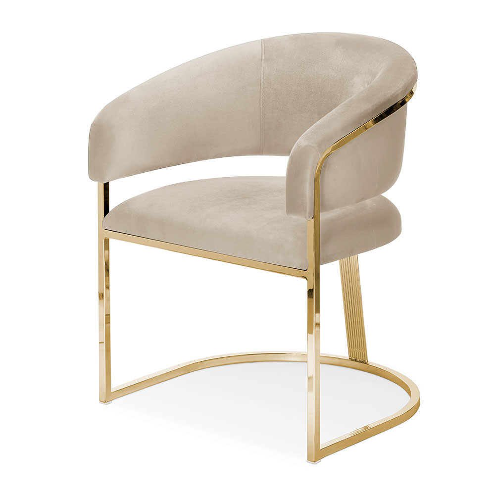Fotoliu tapitat marcille bej/gold – h79 cm
