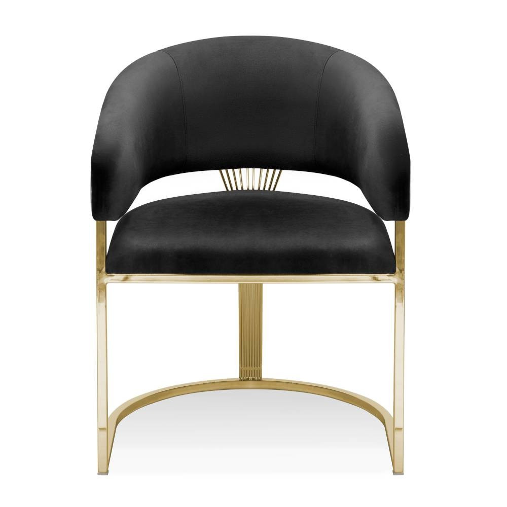 Poze Fotoliu tapitat Marcille negru/gold – H79 cm