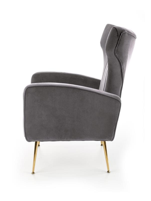 Poze Fotoliu tapitat Vario velvet gri/gold – H 100 cm