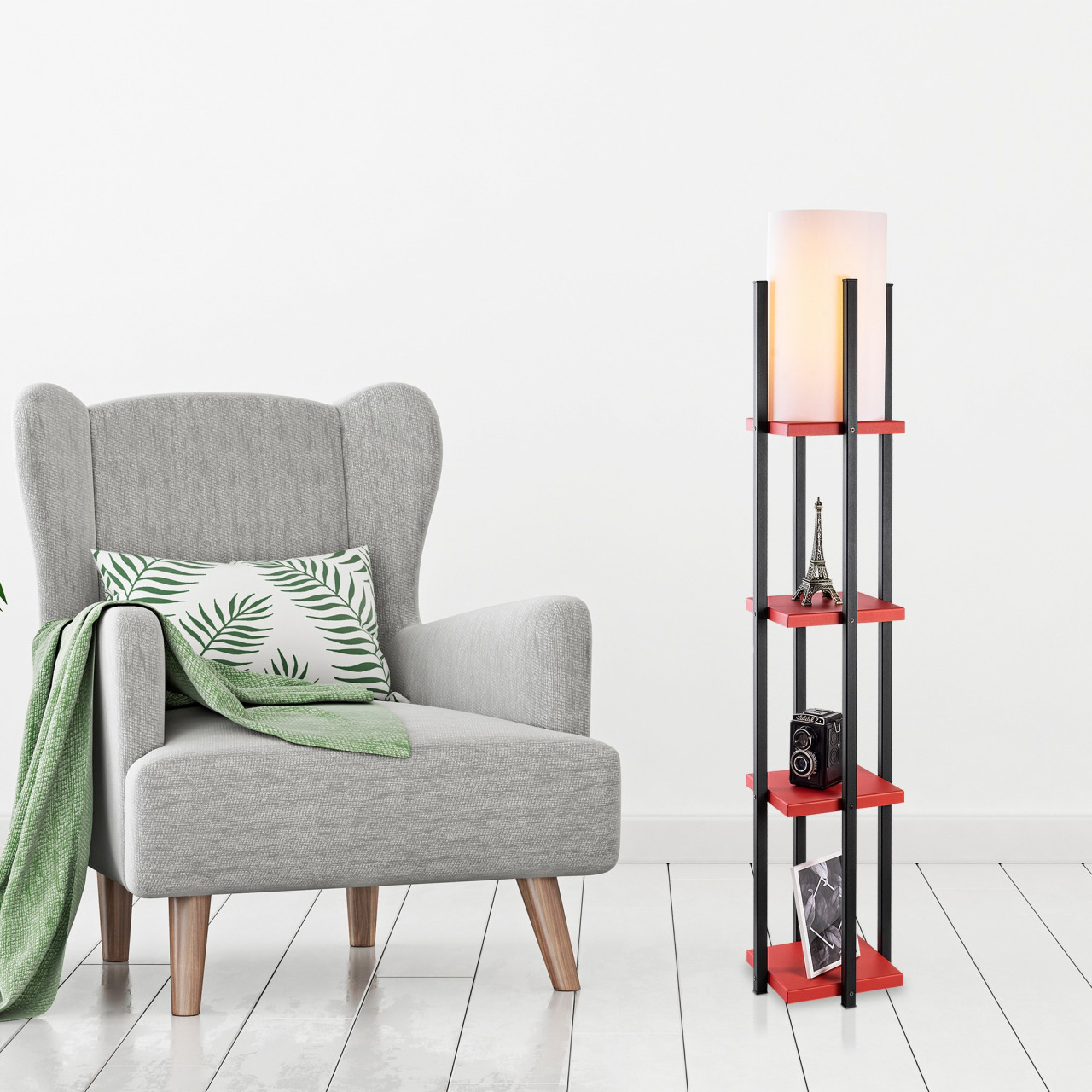 Poze Lampadar 7117 negru/rosu