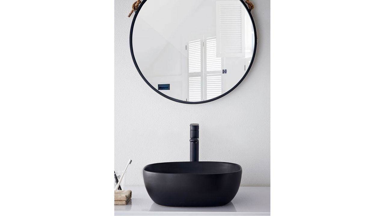 Poze Lavoar Belinda ceramica sanitara negru mat - 46 cm