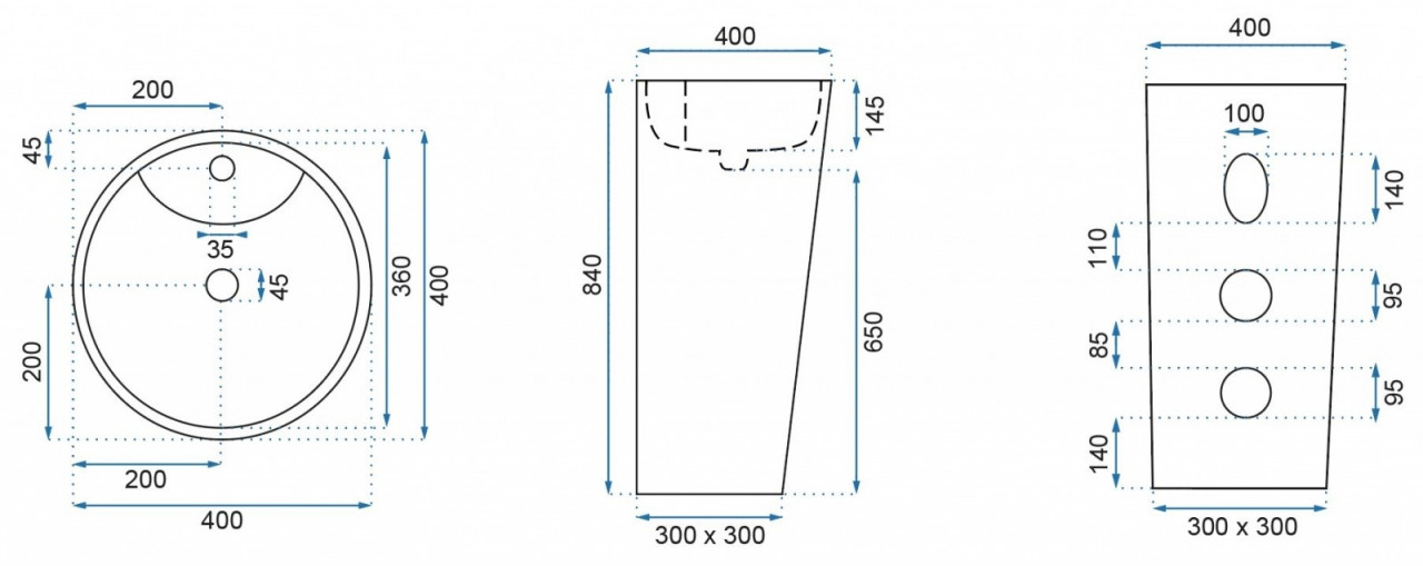 Poze Lavoar Blanka freestanding marmura - H84 cm
