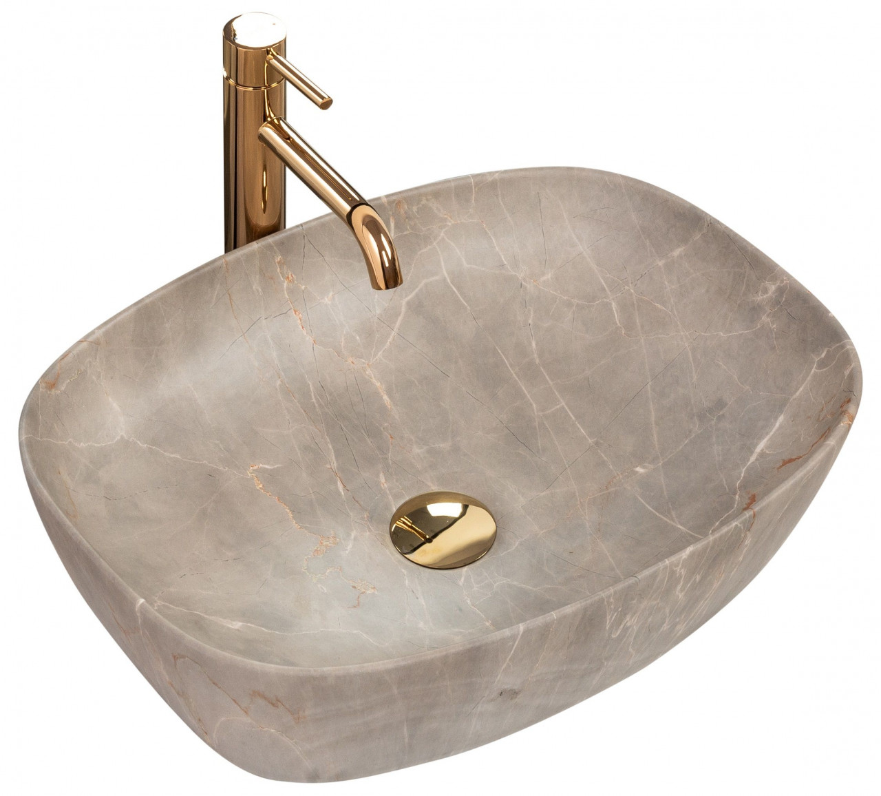 Poze Lavoar Freja Marmura Beige ceramica sanitara - 51 cm