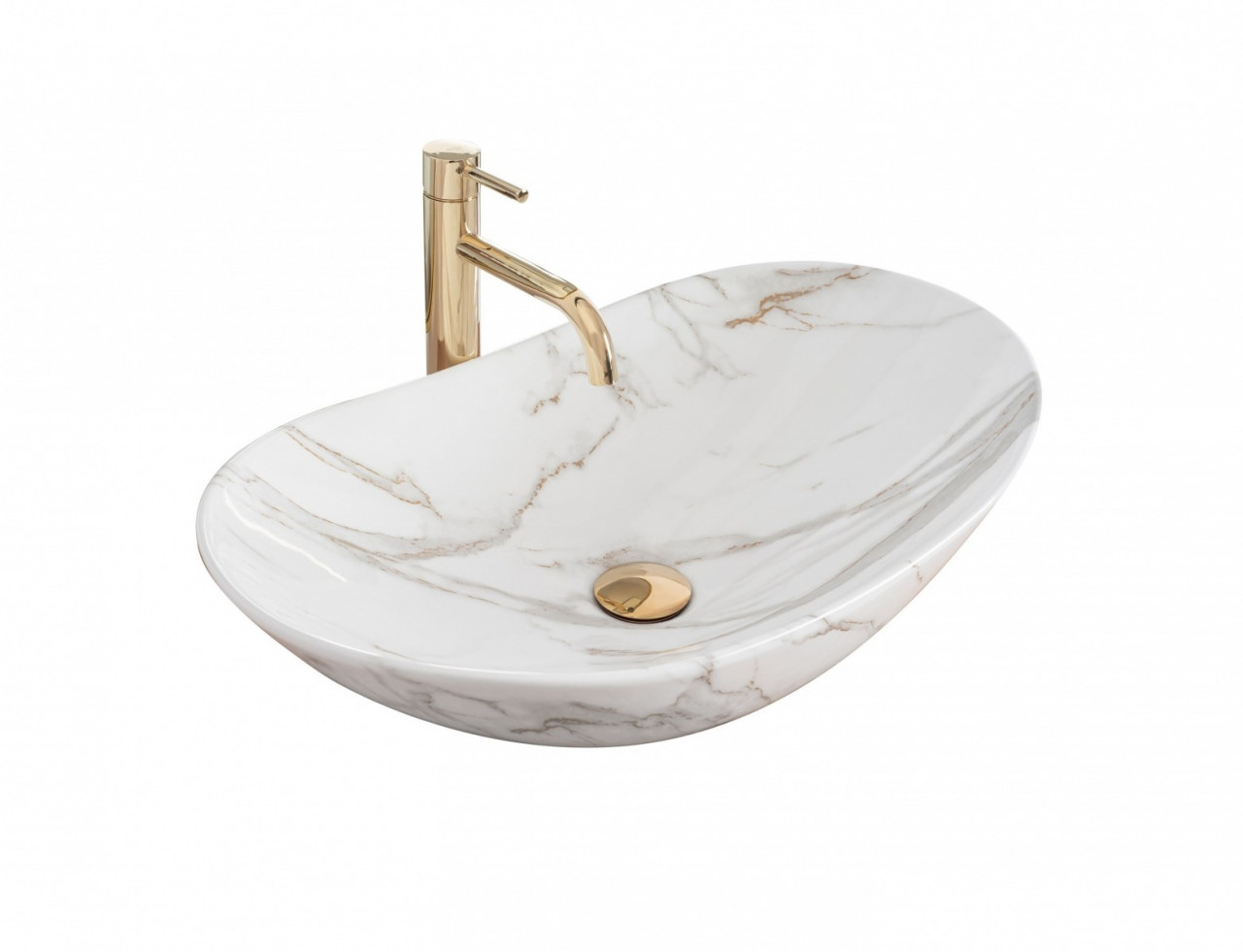 Poze Lavoar Royal Aiax Marmura ceramica sanitara - 62,5 cm