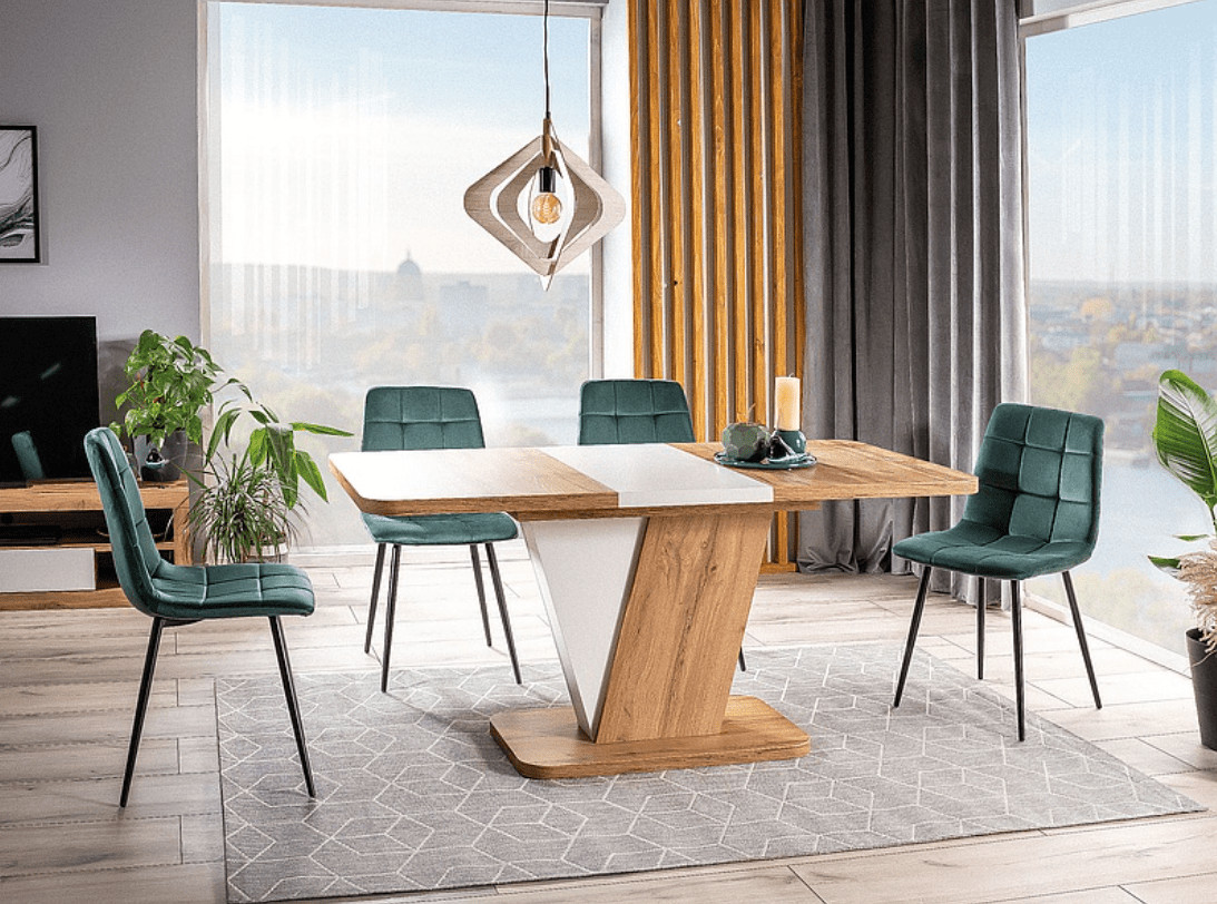 Poze Masa extensibila Crocus Alb/Stejar – L120-160 cm