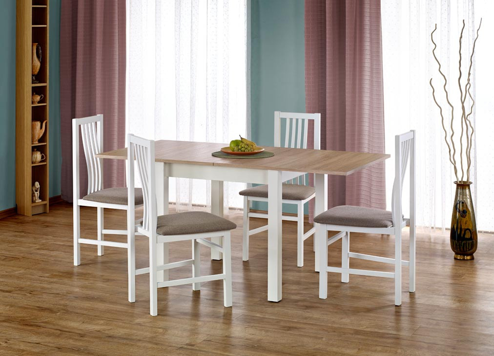 Poze Masa extensibila Gracjan stejar sonoma/alb - L 80-160 x l 80 x h 76 cm