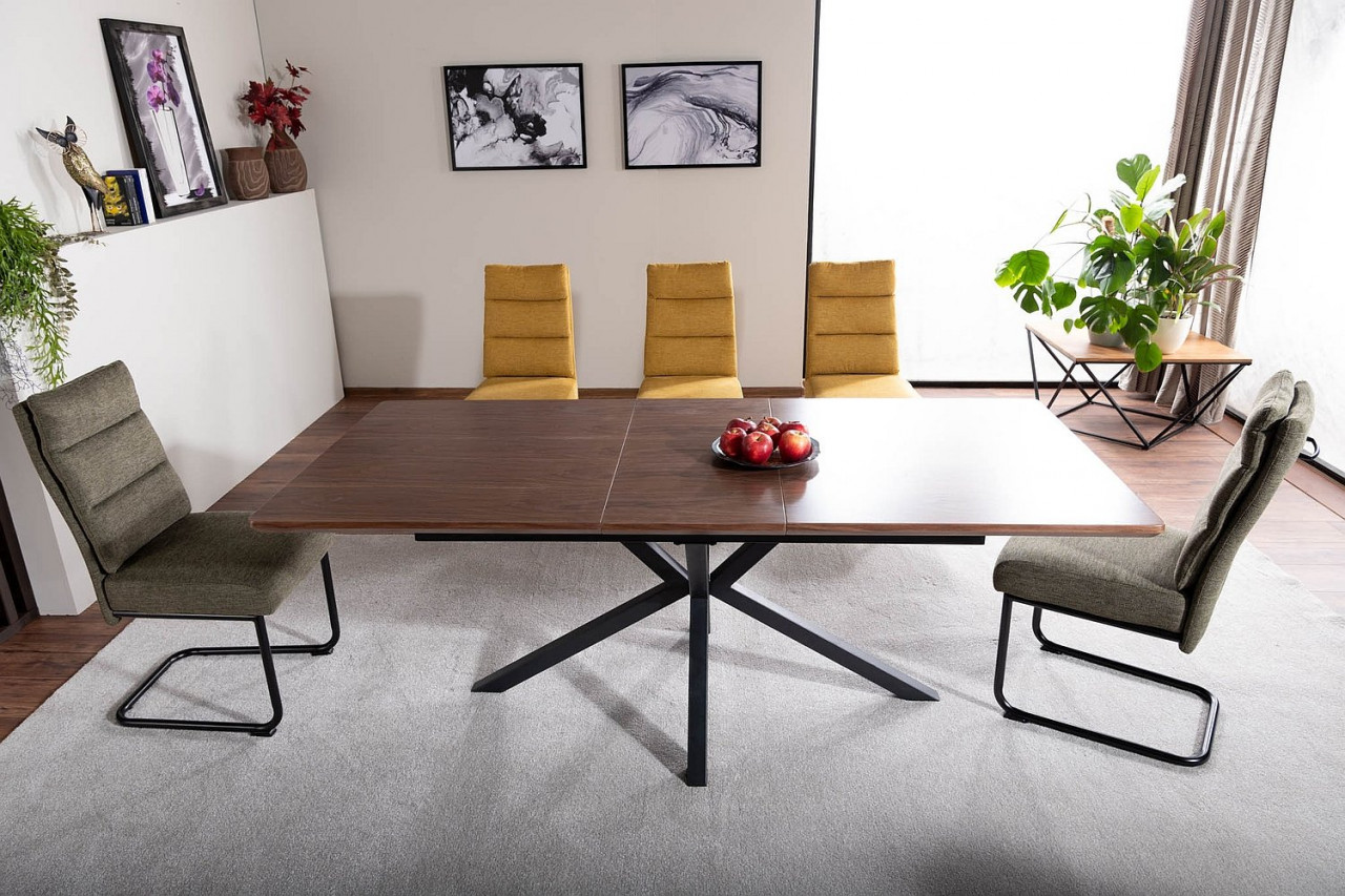 Poze Masa extensibila Logan nuc/negru - L160-200 x l90 x h75 cm homewish.ro