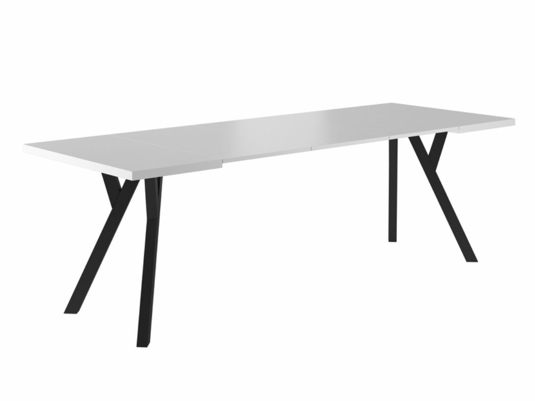 Poze Masa extensibila Merlin Alb Mat – l90 x h76 x L90-240 cm