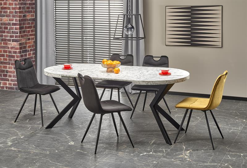 Masa extensibila peroni marmura alba/negru - l100-250 cm