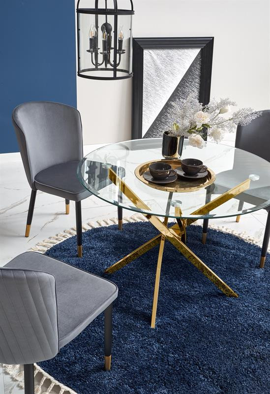 Poze Masa rotunda sticla Raymond gold – d 100 x h 73 cm