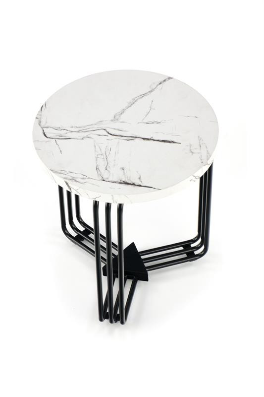 Poze Masuta cafea Antica S marble alba – H45 cm