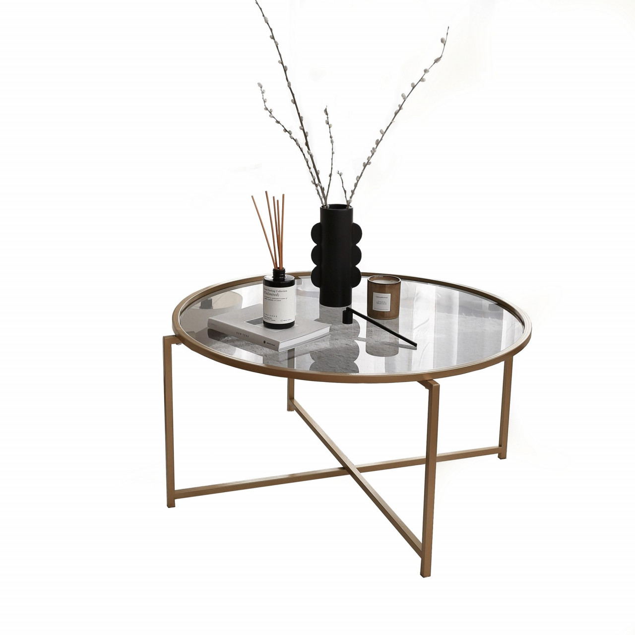 Poze Masuta de cafea Gold Sun S404F fumuriu/auriu