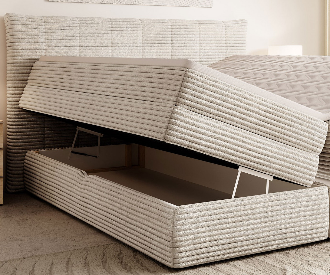 Poze Pat tapitat boxspring Amber 160x200 cm