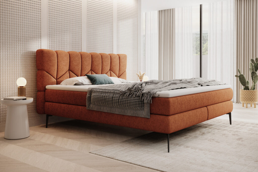 Poze Pat tapitat boxspring Bari 140x200 cm