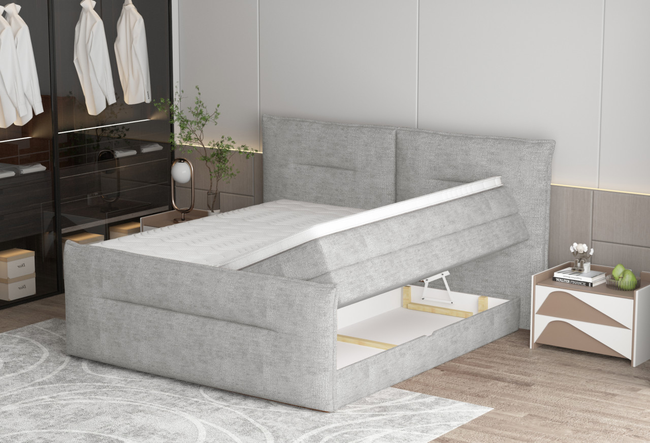 Poze Pat tapitat boxspring Elma 140x200 cm