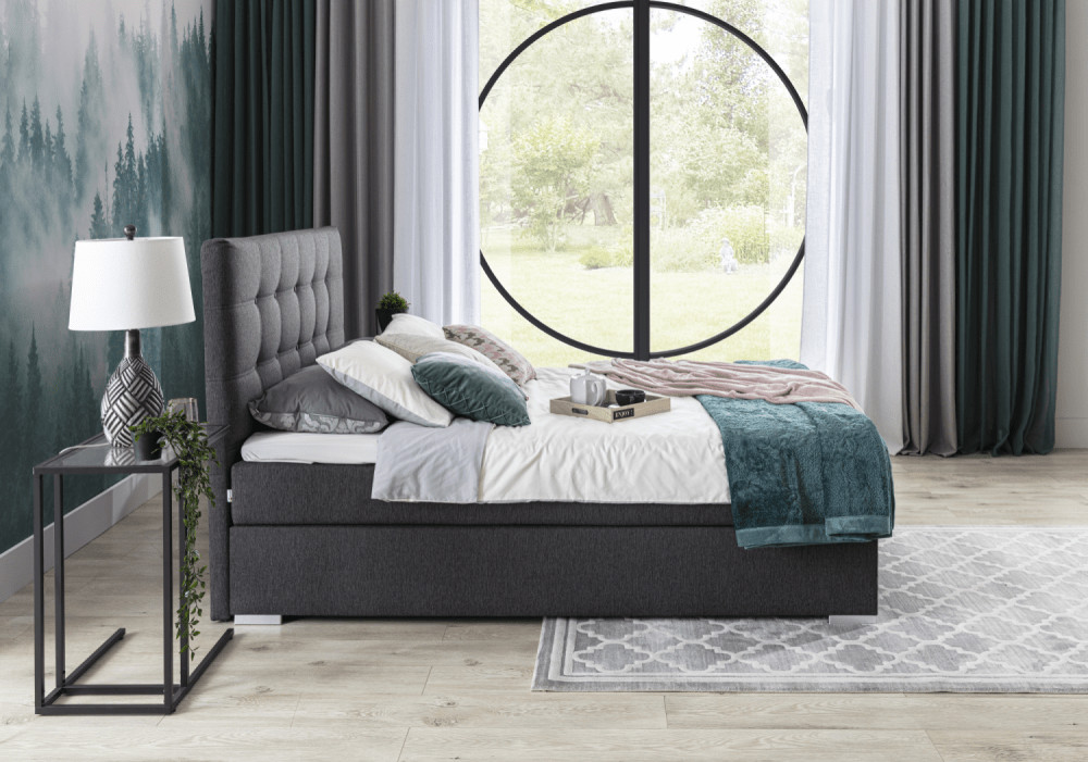 Poze Pat tapitat boxspring Inez – 180/200 cm