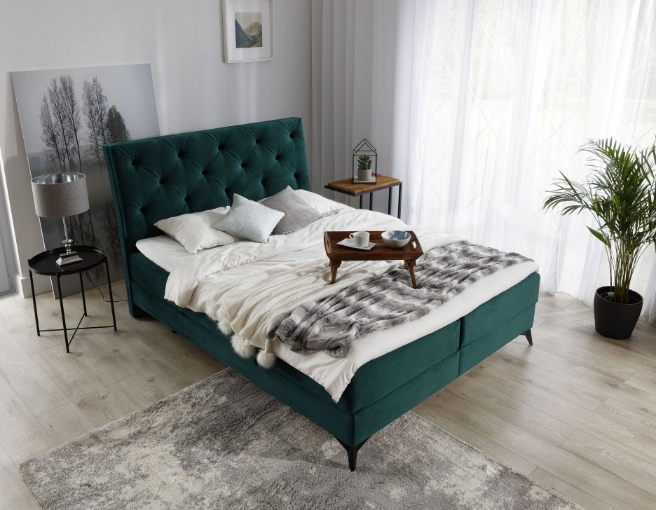 Poze Pat tapitat boxspring Laos – 160/200 cm