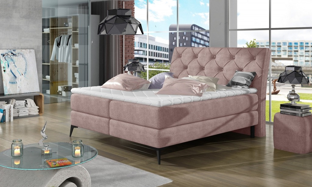 Poze Pat tapitat boxspring Laos – 160/200 cm