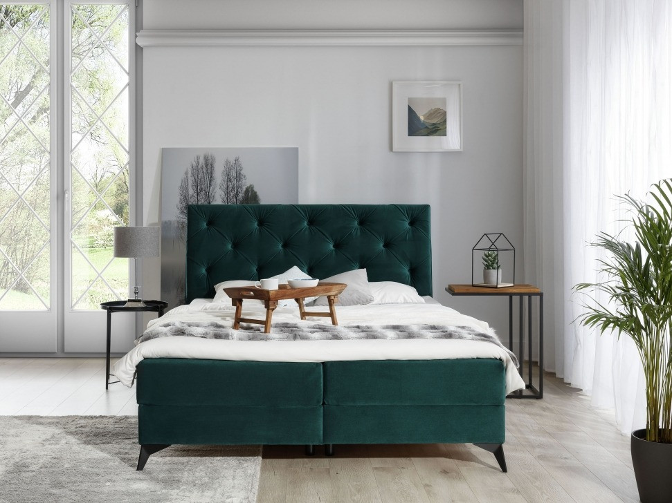 Poze Pat tapitat boxspring Laos – 180/200 cm