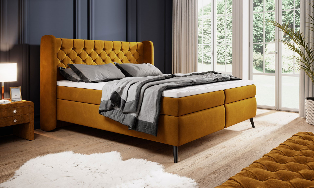 Poze Pat tapitat boxspring Madison 180x200 cm