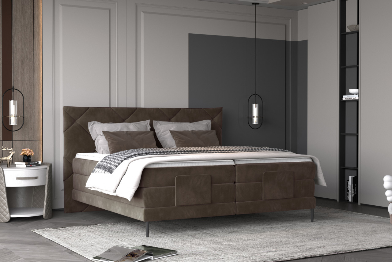 Poze Pat tapitat boxspring Noel 140x200 cm