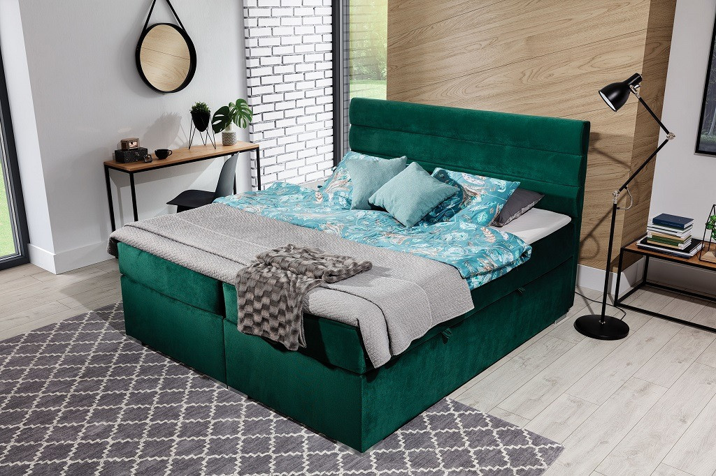 Poze Pat tapitat boxspring Softy – 140/200 cm