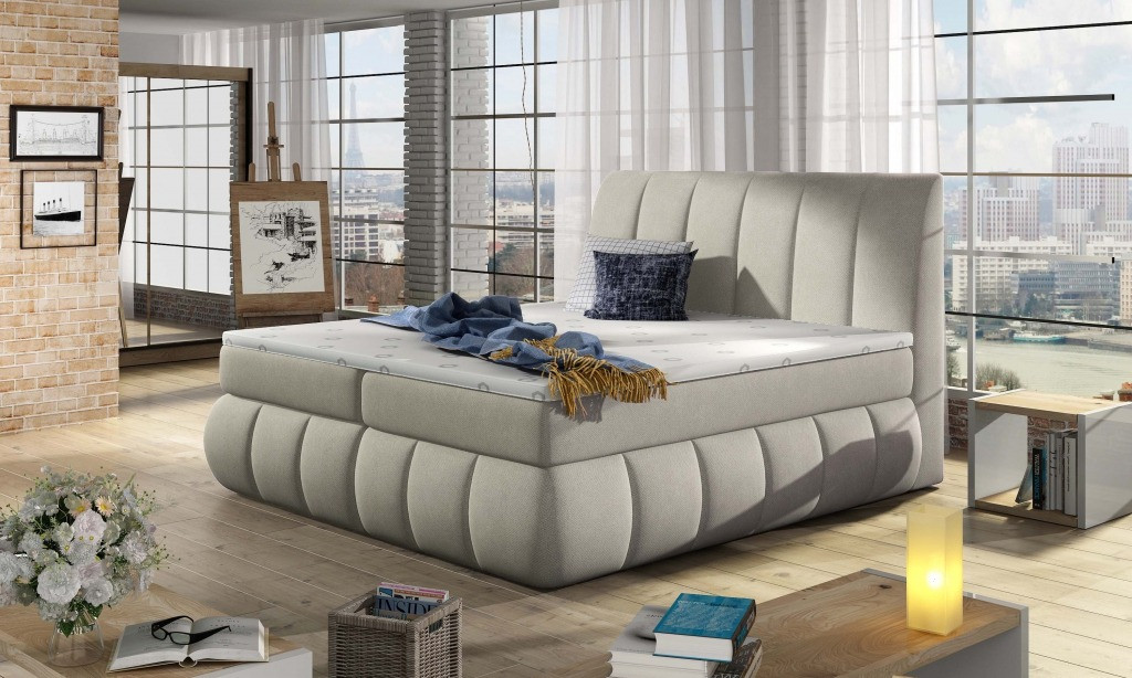 Poze Pat tapitat boxspring Vincenzo – 160/200 cm