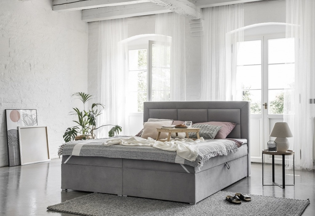 Pat tapitat boxspring vivre – 140/200 cm