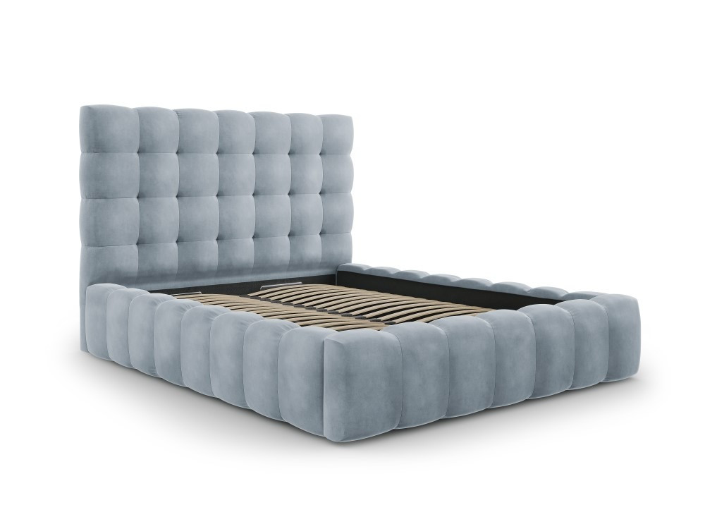 Poze Pat tapitat catifea Bali – 200×200 cm