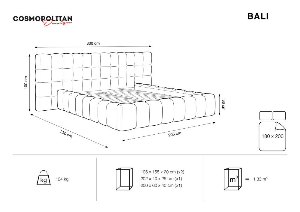 Poze Pat tapitat catifea Bali T – 180×200 cm