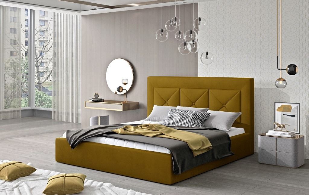 Poze Pat tapitat Cloe – 140/200, L223 x l140 x h93 cm