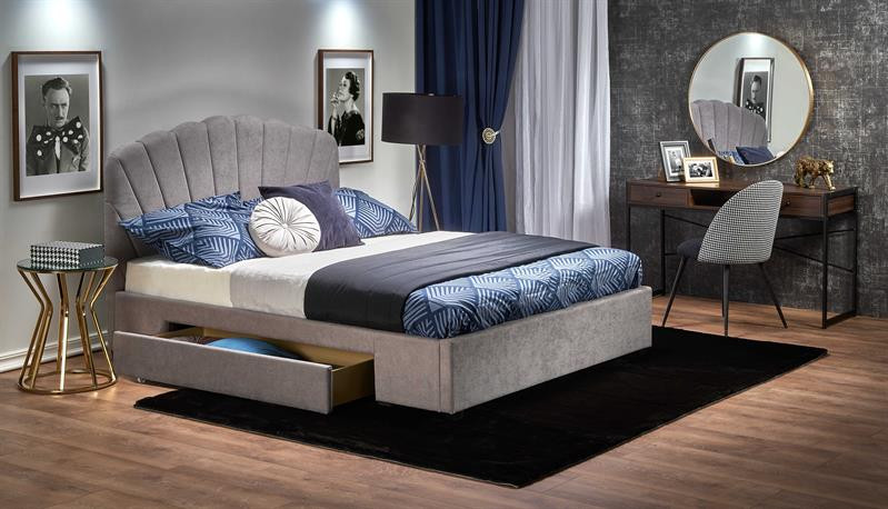 Poze Pat tapitat Gabriella Gri – 160×200 cm