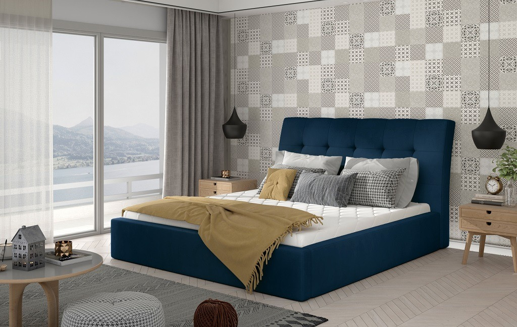 Poze Pat tapitat Inge – 140/200, L223 x l140 x h93 cm