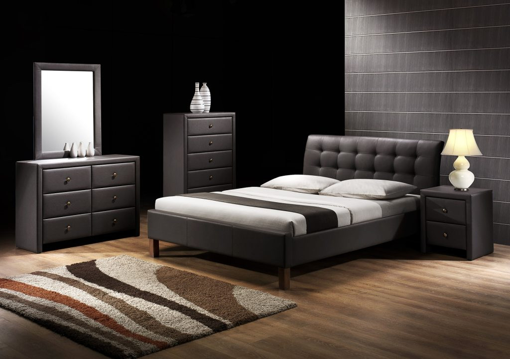 Poze Pat tapitat Samara Negru – 160×200 cm
