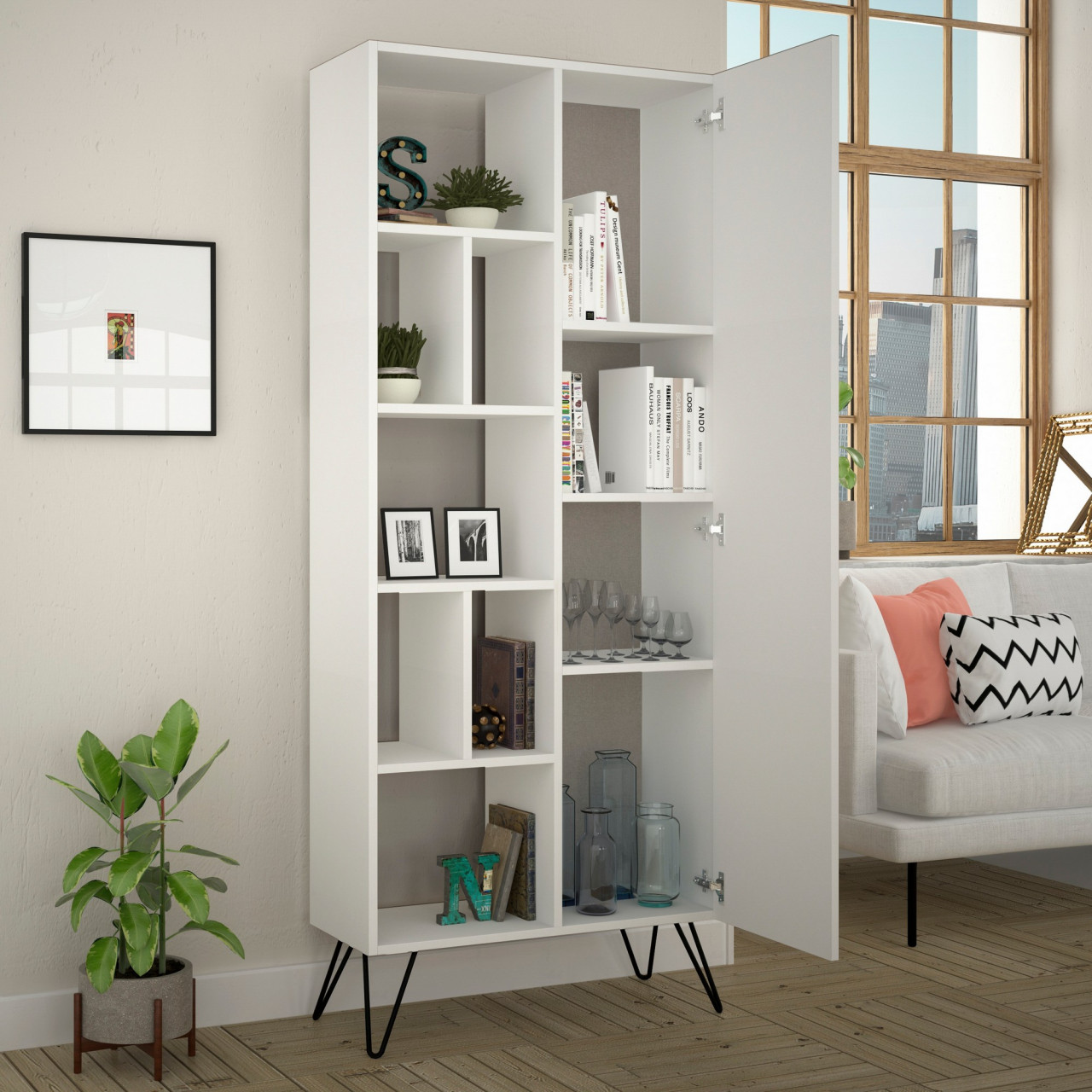 Poze Raft de carti Jedda Bookcase alb