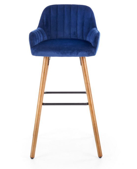Poze Scaun bar catifea H-93 albastru - H 98 cm