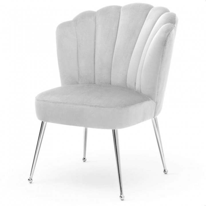 Poze Scaun Bolonia velvet gri deschis/silver – H90