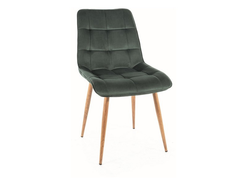 Poze Scaun Chic D velvet verde/stejar Blu78