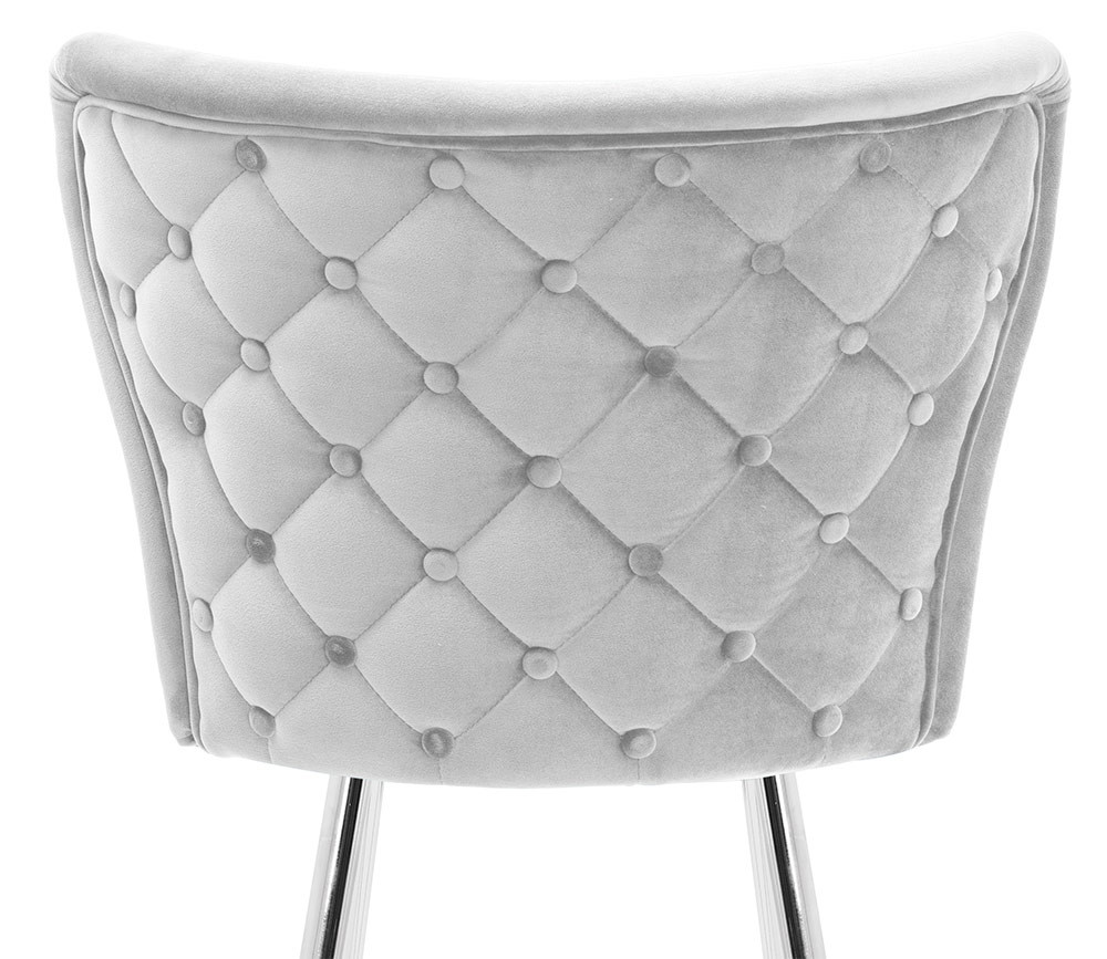 Poze Scaun de bar Modena gri picioare silver - H70 cm
