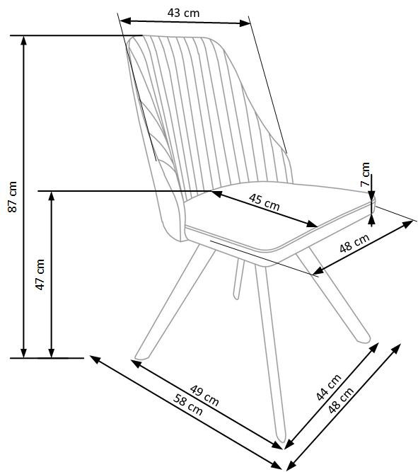 Poze Scaun K206 piele ecologica alb