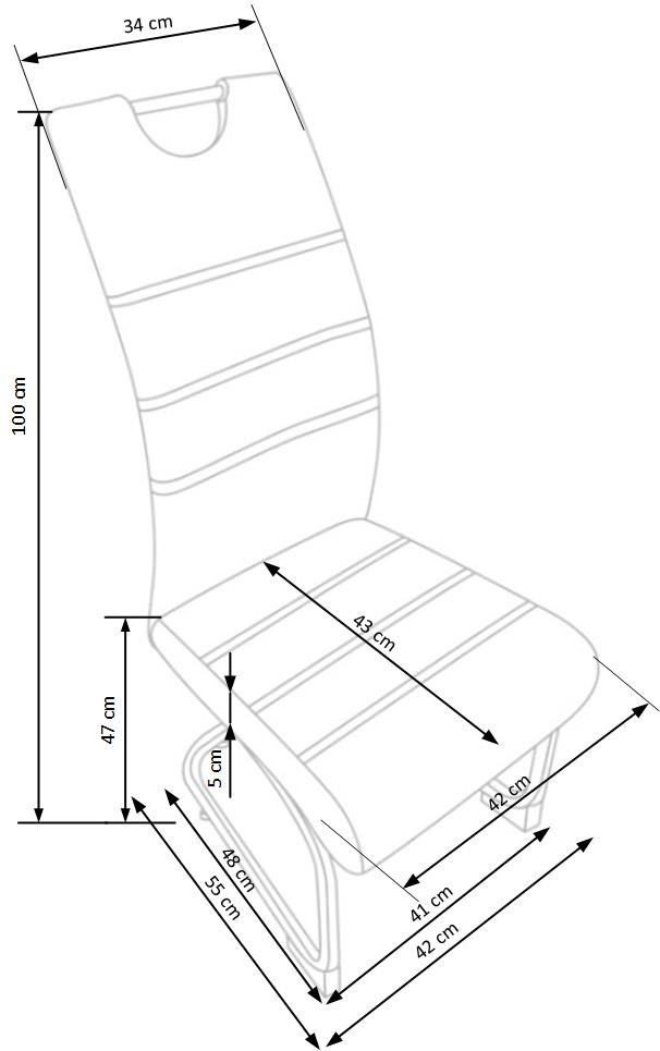 Poze Scaun K371 piele ecologica gri