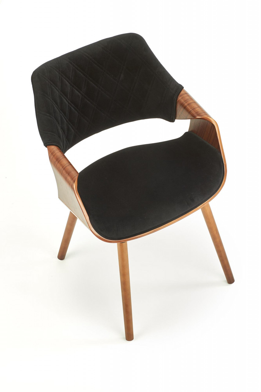 Poze Scaun K396 material catifea negru nuc