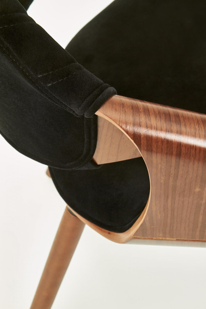 Poze Scaun K396 material catifea negru nuc