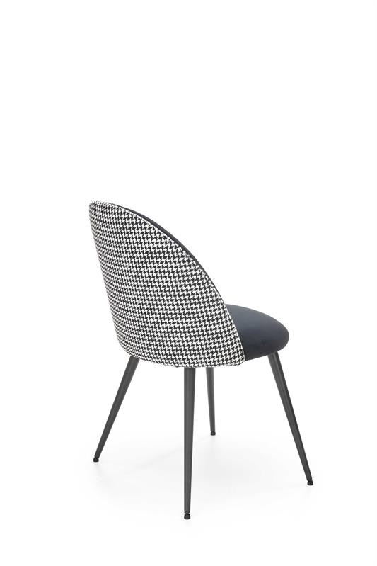 Poze Scaun K478 Velvet Alb-Negru - H 84cm