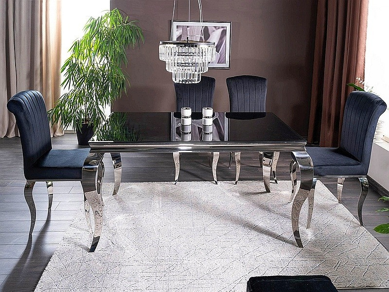 Poze Scaun Prince velvet negru - H100 cm