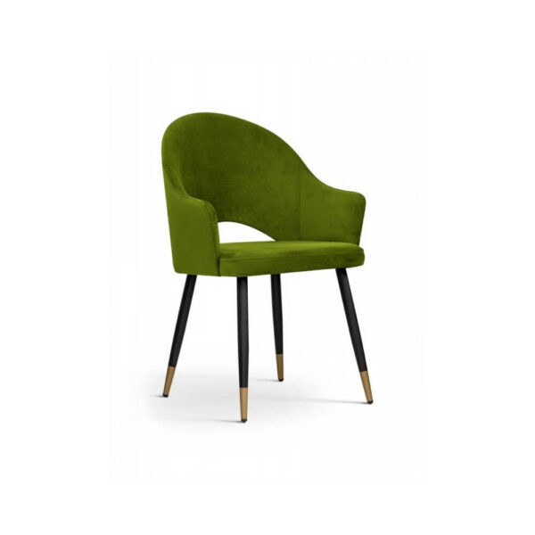 Poze Scaun tapitat Goda verde lime/negru gold h87 cm