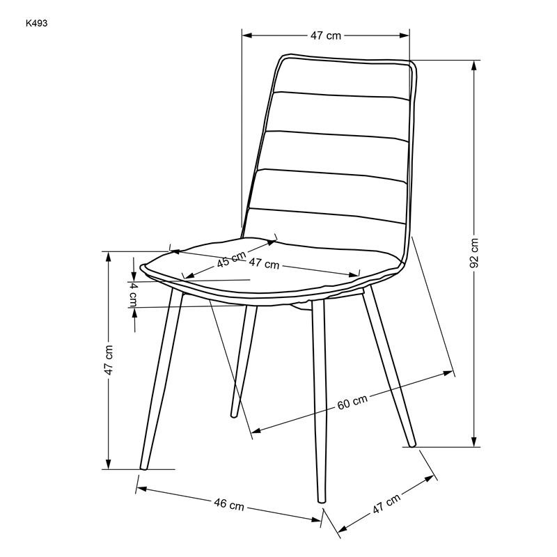 Poze Scaun tapitat K493 bej - H92 cm